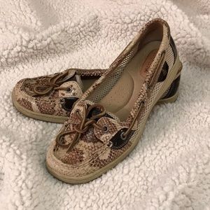 Snakeskin Sperry Boat shoes Sz 8